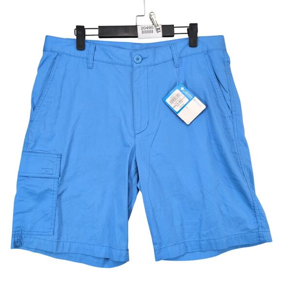 NWT Columbia Dog Lake Cargo Shorts Men's 36x10 Blue Cotton Gorpcore Outdoors - Picture 1 of 10